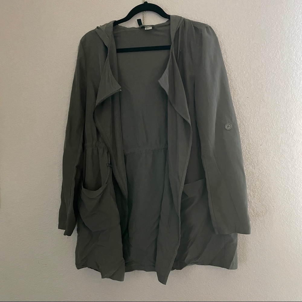 H&M olive green waterfall jacket